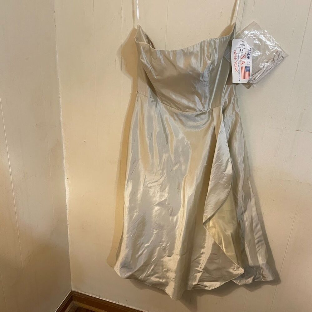 Vintage 90s JIM HJELM OCCASIONS Dress Strapless Midi Cocktail Formal 12 nwt